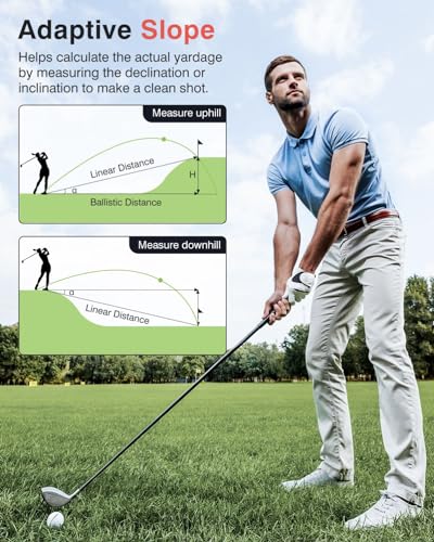 Laser Golf Rangefinder with Slope, 1200Yards, 7X Magnification