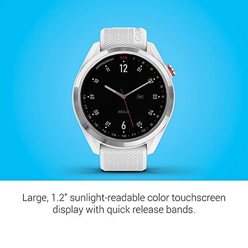 Renewed Garmin Approach S42 GPS Golf Smartwatch Silver/Wht 010-02572-11