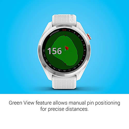 Renewed Garmin Approach S42 GPS Golf Smartwatch Silver/Wht 010-02572-11
