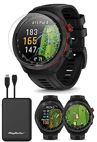 Garmin Approach S70 Premium Golf GPS Smartwatch Bundle