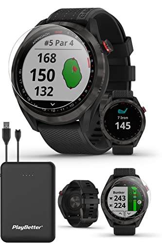 Garmin Approach S42 Golf GPS Watch Bundle - Gunmetal/Black