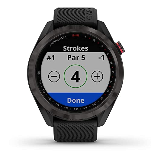 Garmin Approach S42 Golf GPS Watch Bundle - Gunmetal/Black