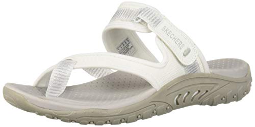 Skechers Women's Reggae Sandal, White, 6.5 M