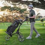 KVV 3-Wheel Foldable Golf Push Cart, Lightweight, Compact
