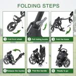 KVV 3-Wheel Foldable Golf Push Cart, Lightweight, Compact