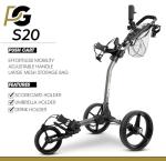 Pro Golf S20 3-Wheel Push Cart with Accessories