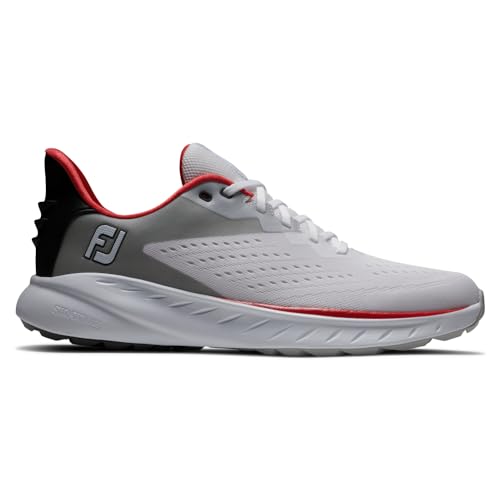 FootJoy Men's Golf Shoe, White/Black/Red, 10.5 Wide