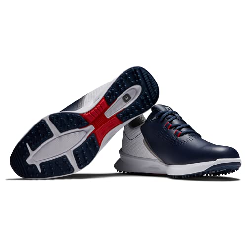 FootJoy Men's FJ Fuel Golf Shoe, Navy/White/Red, Size 9