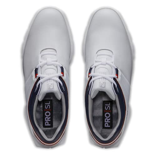 FootJoy Pro|SL Golf Shoe, White/Navy/Red, Men's Size 12