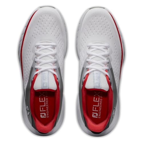 FootJoy Men's Golf Shoe, White/Black/Red, 10.5 Wide