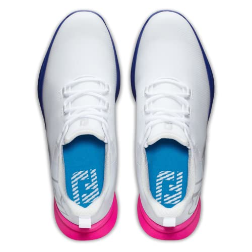 Men's FootJoy Golf Shoe in White/Blue/Pink, Size 12