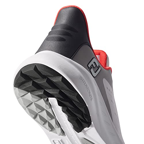 FootJoy Men's Golf Shoe, White/Black/Red, 10.5 Wide