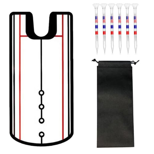Golf Putting Mirror Training Set with USA Flag Tees