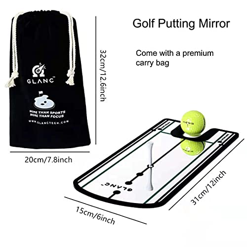 GLANC Golf Putting Alignment Mirror with Carry Bag