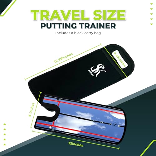 Golf Putting Alignment Mirror with Carry Bag & Trainer
