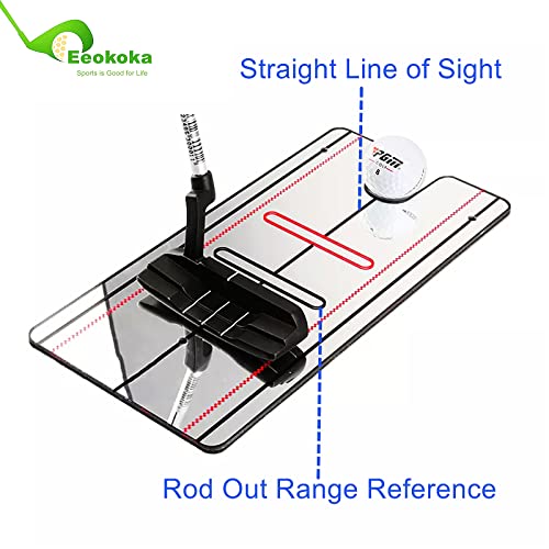Professional Golf Putting Mirror with Portable Aid and Towel