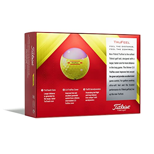 Titleist TruFeel - Yellow Golf Balls, 12 Pack