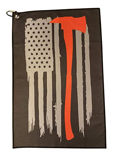 Red Line Firefighter American Flag Microfiber Golf Towel
