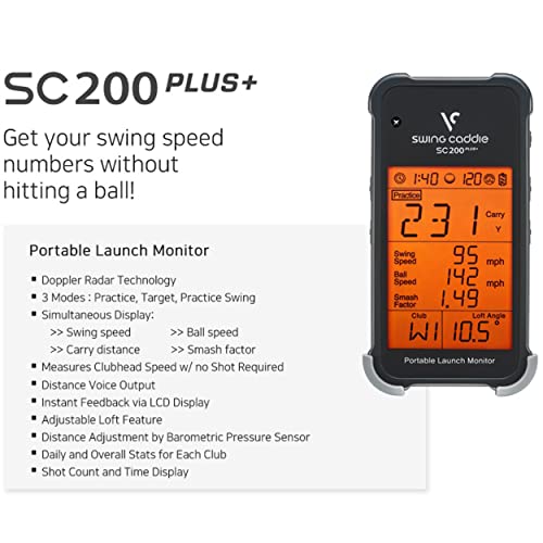 Voice Caddie SC200Plus Portable Golf Launch Monitor & Swing Analyzer