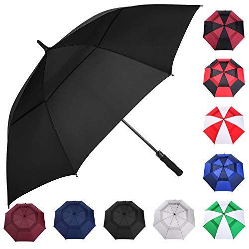 62/68/72 Inch Automatic Open Black Golf Umbrella