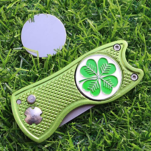 Foldable Golf Divot Repair Tool and Ball Markers