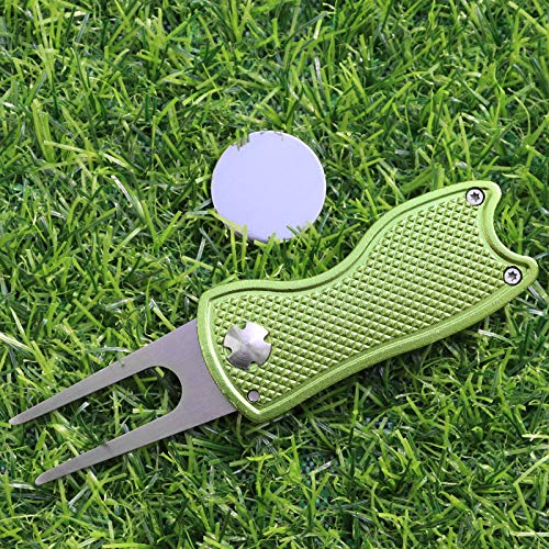 Foldable Golf Divot Repair Tool and Ball Markers