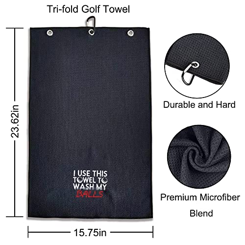 Embroidered Golf Towel with Clip for Golf Bags