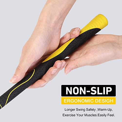 Balight Golf Swing Trainer Aid and Correction for Strength Grip Tempo & Flexibility Training Suit for Indoor Practice Chipping Hitting Golf Accessories (48 Inches, Yellow)