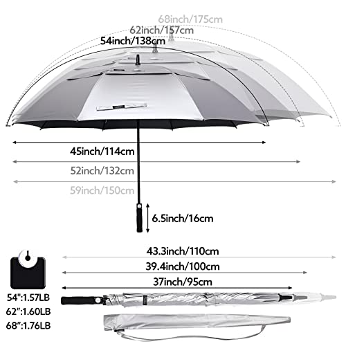 68" UV Protection Golf Umbrella, Auto Open Vented