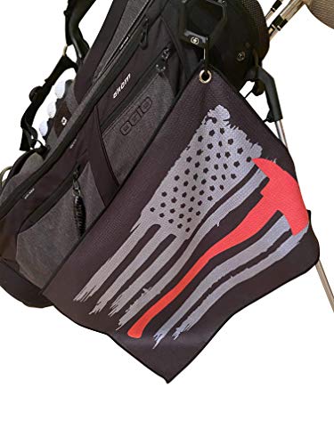 Red Line Firefighter American Flag Microfiber Golf Towel