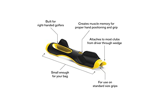 SKLZ Golf Grip Trainer Attachment for Improving Hand Positioning,Black/yellow