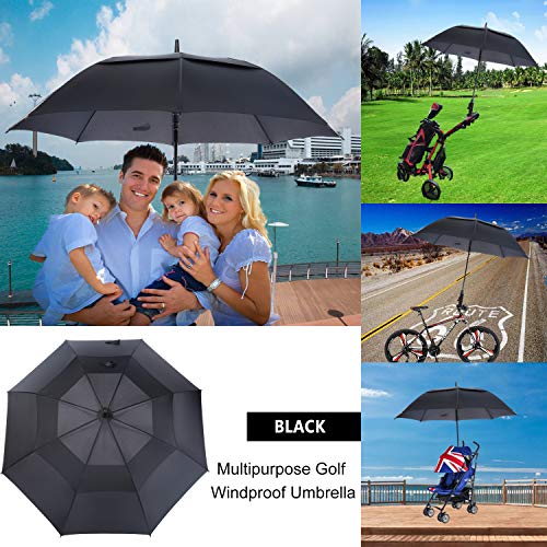 62/68/72 Inch Automatic Open Black Golf Umbrella