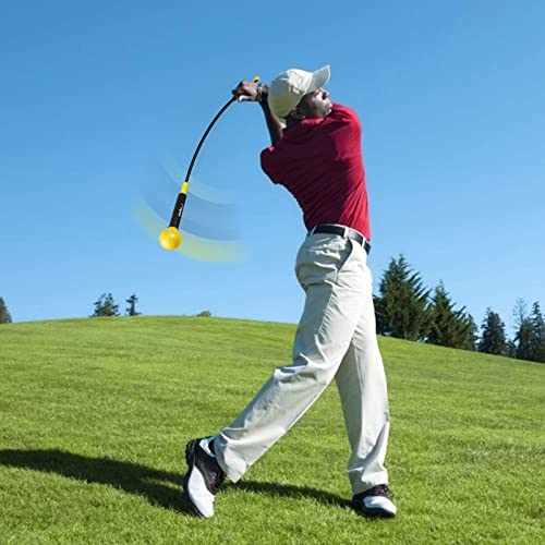 Balight Golf Swing Trainer Aid and Correction for Strength Grip Tempo & Flexibility Training Suit for Indoor Practice Chipping Hitting Golf Accessories (48 Inches, Yellow)