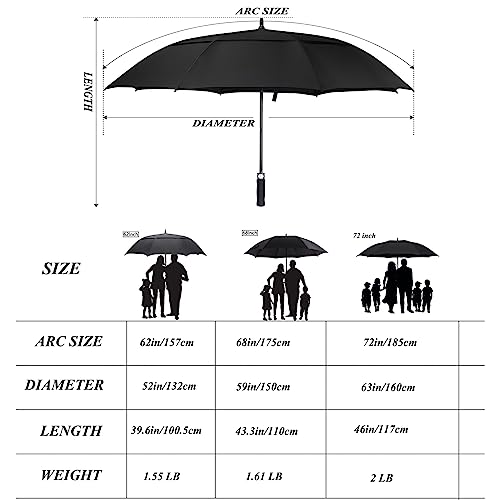 ACEIken Windproof Golf Umbrella, 62 Inch, Automatic Open