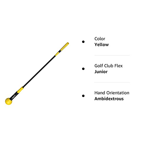 Balight Golf Swing Trainer Aid and Correction for Strength Grip Tempo & Flexibility Training Suit for Indoor Practice Chipping Hitting Golf Accessories (48 Inches, Yellow)