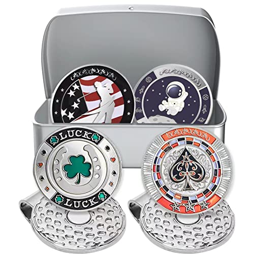 Jebor Golf Ball Markers with Hat Clips Set