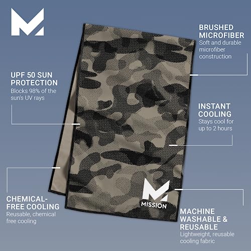 MISSION Microfiber Cooling Towel for Golf and Exercise