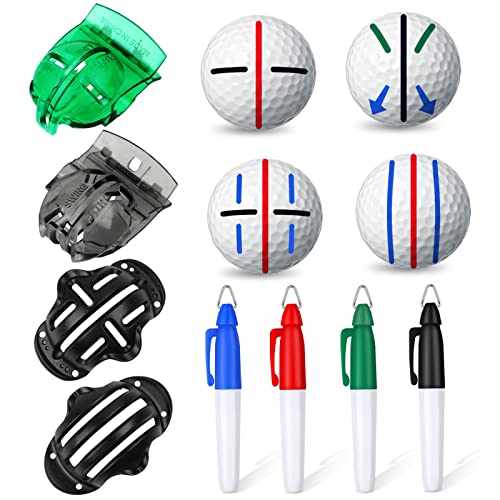 Golf Ball Marker Set with Alignment Tool and Stencils