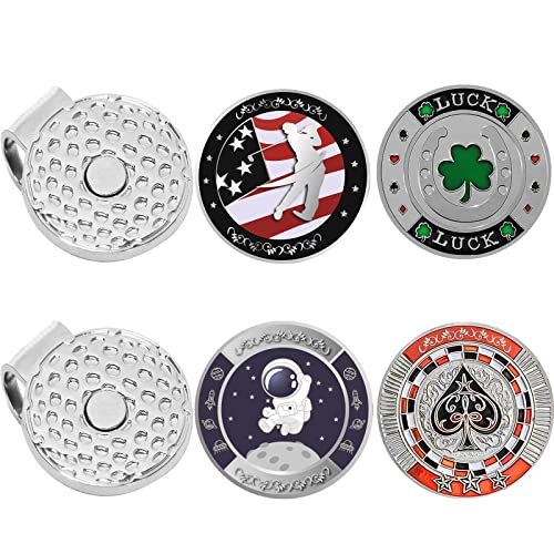 Jebor Golf Ball Markers with Hat Clips Set