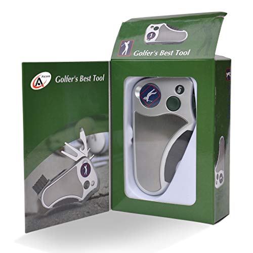 Golfer's Ultimate All-in-One Multitool - Stroke Counter, Divot Repair, Brush, Ball Marker, Cleat Tightener, Groove Cleaner
