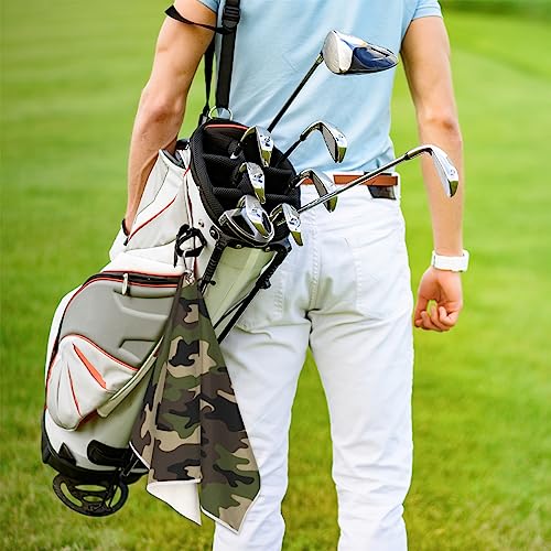 Camouflage Golf Towel with Carabiner Clip, Navy Blue