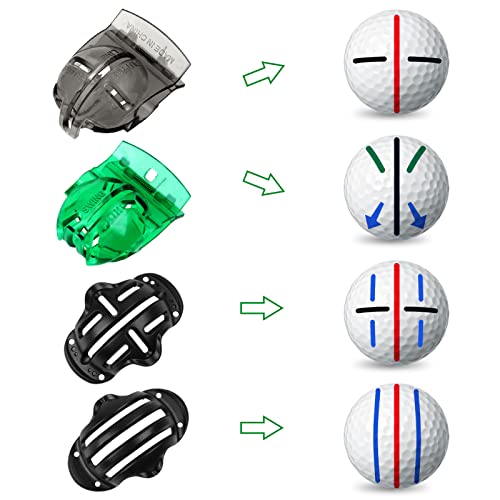 Golf Ball Marker Set with Alignment Tool and Stencils