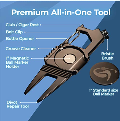 Divot Tool with Ball Marker and Tees - Golf