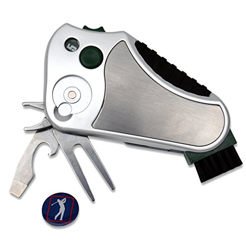 Golfer's Ultimate All-in-One Multitool - Stroke Counter, Divot Repair, Brush, Ball Marker, Cleat Tightener, Groove Cleaner