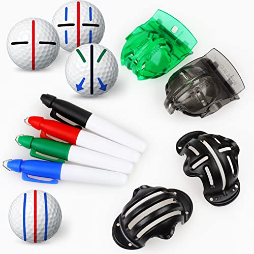 Golf Ball Marker Set with Alignment Tool and Stencils
