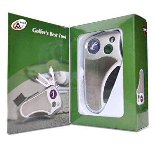 Golfer's Ultimate All-in-One Multitool - Stroke Counter, Divot Repair, Brush, Ball Marker, Cleat Tightener, Groove Cleaner
