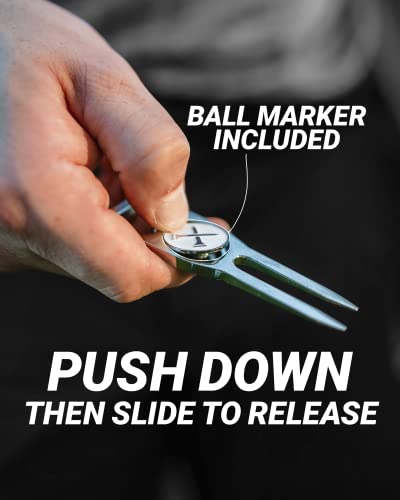 Blue Tees Golf 6-in-1 Premium Divot Tool & Ball Marker