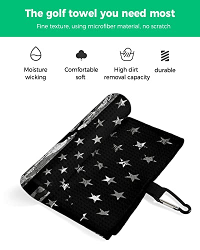 Camouflage Flag Golf Towel with Carabiner Clip-America