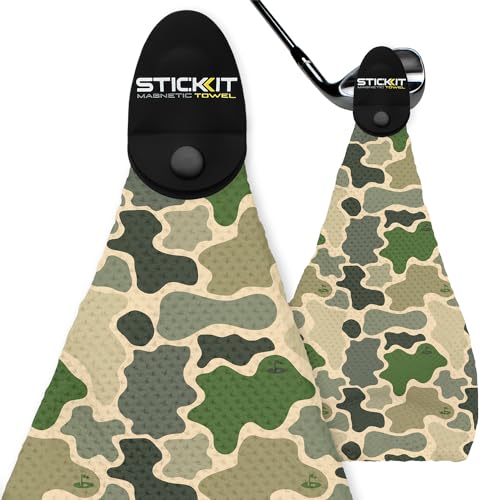 Magnetic Camo Green Golf Towel with Strong Magnet