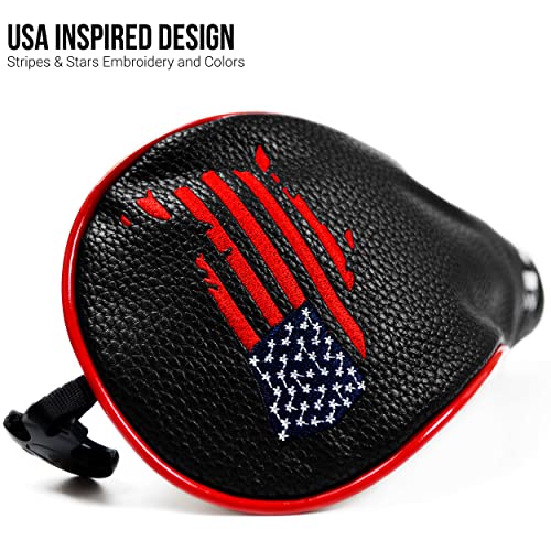 Premium Leather USA Golf Head Covers (Set of 3)